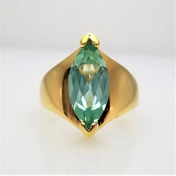 Marquise Cut Green Blue/Green Topaz Ring in Yellow Tone Sterling Silver Chipper's Jewelry Bonney Lake, WA