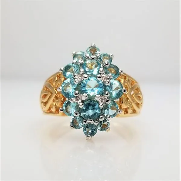 Blue Topaz Ring in Yellow Tone Sterling Silver Chipper's Jewelry Bonney Lake, WA