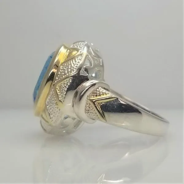 Blue Topaz Two-Tone Sterling Silver Ring Image 2 Chipper's Jewelry Bonney Lake, WA