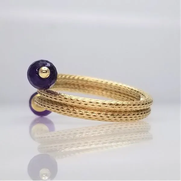 Amethyst Bead 14K Yellow Gold Ring Image 2 Chipper's Jewelry Bonney Lake, WA