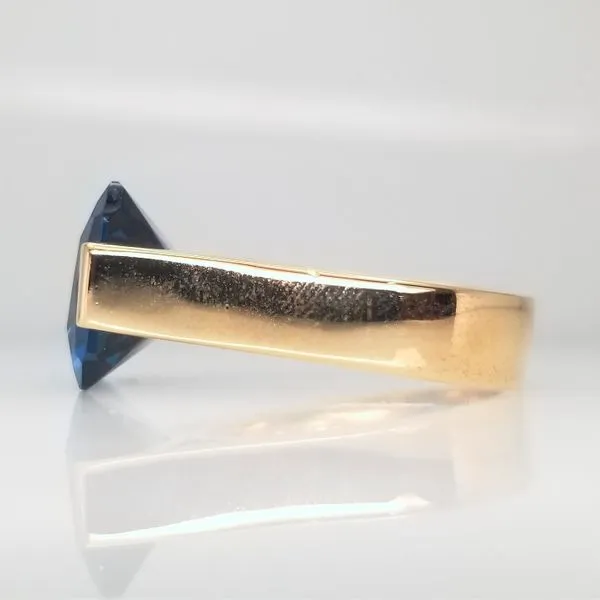 Yellow-Tone Lab-Grown Blue Spinel Sterling Silver Ring Image 2 Chipper's Jewelry Bonney Lake, WA