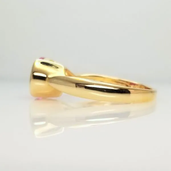 Lab-Grown Ruby Ring Yellow-Tone Sterling Silver Image 2 Chipper's Jewelry Bonney Lake, WA