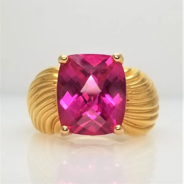 Lab-Grown Ruby Ring Yellow-Tone Sterling Silver Chipper's Jewelry Bonney Lake, WA