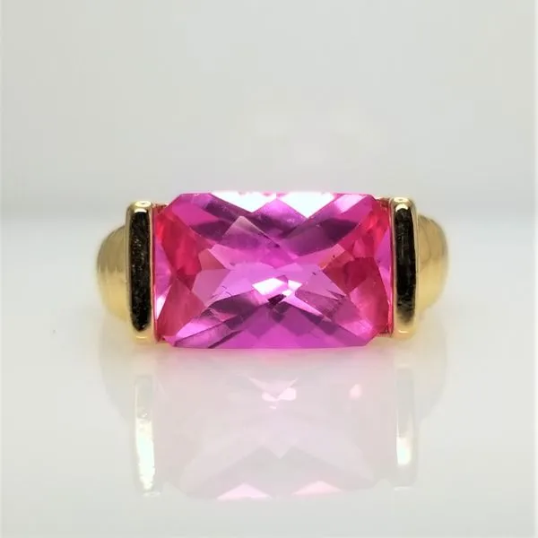 Lab-Grown Ruby Ring Yellow-Tone Sterling Silver Chipper's Jewelry Bonney Lake, WA