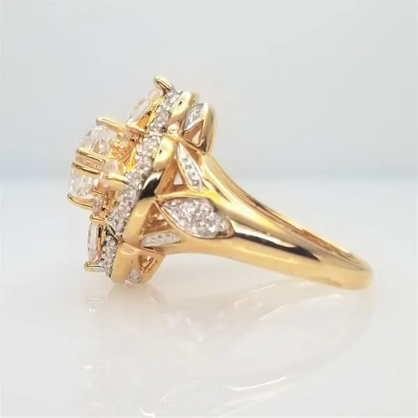 Yellow-Tone Sterling Silver Cubic Zirconia Ring Image 2 Chipper's Jewelry Bonney Lake, WA