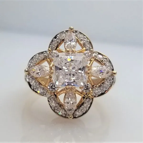 Yellow-Tone Sterling Silver Cubic Zirconia Ring Chipper's Jewelry Bonney Lake, WA