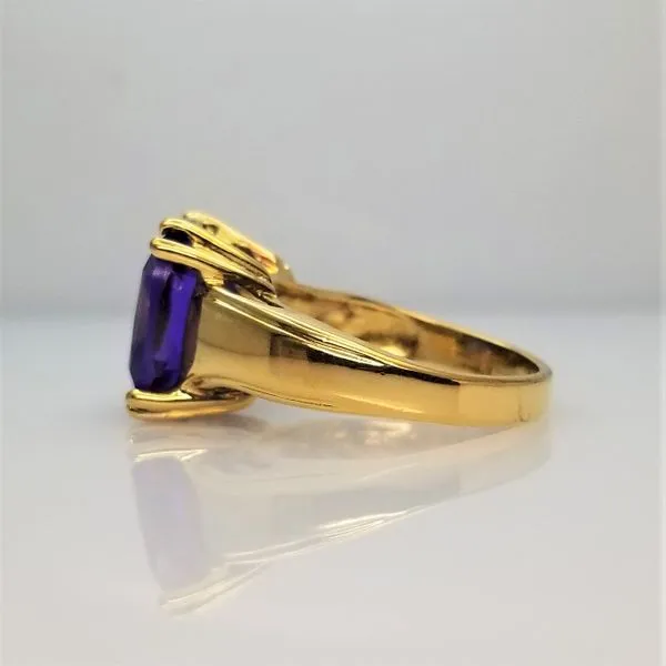 Yellow-Tone Sterling Silver Tanzanite Imitation CZ Ring Image 2 Chipper's Jewelry Bonney Lake, WA
