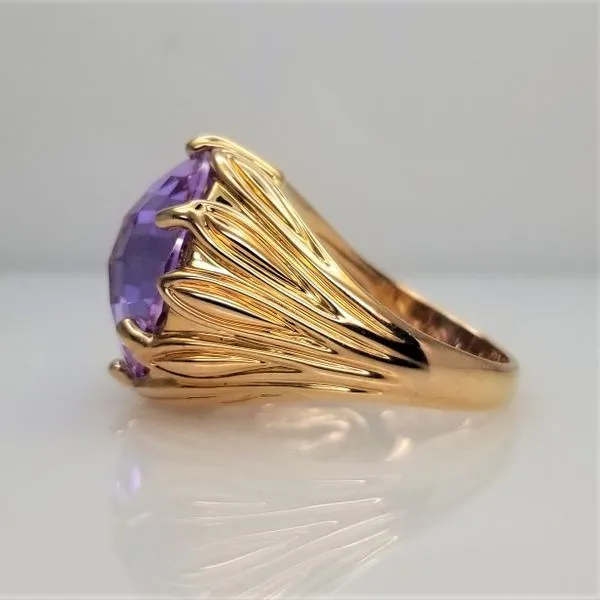 Yellow-Tone Sterling Silver Lavender Ice CZ Ring Image 2 Chipper's Jewelry Bonney Lake, WA