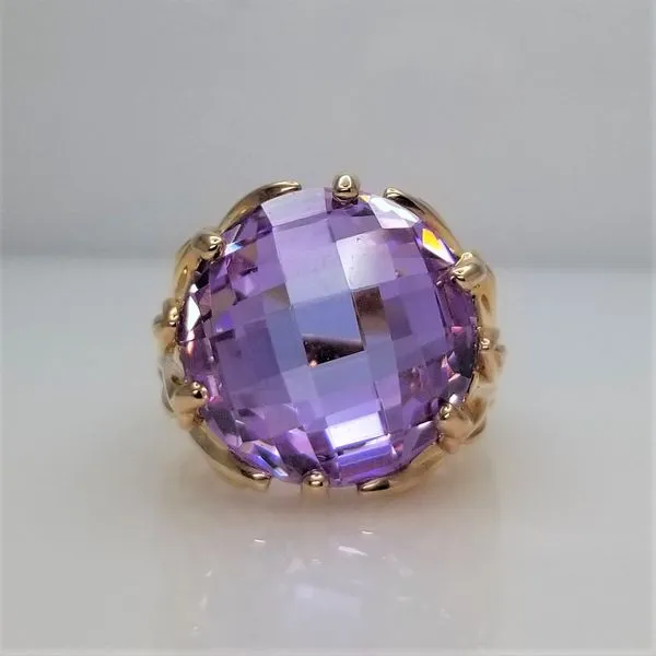 Yellow-Tone Sterling Silver Lavender Ice CZ Ring Chipper's Jewelry Bonney Lake, WA