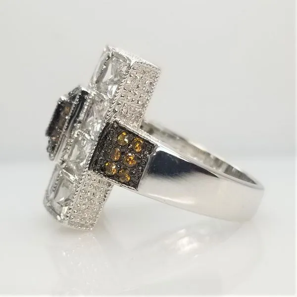 Orange and White CZ Ring Image 2 Chipper's Jewelry Bonney Lake, WA