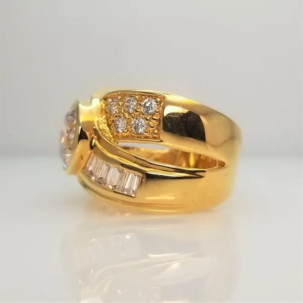 CZ Ring Yellow-Tone Sterling Silver Image 2 Chipper's Jewelry Bonney Lake, WA