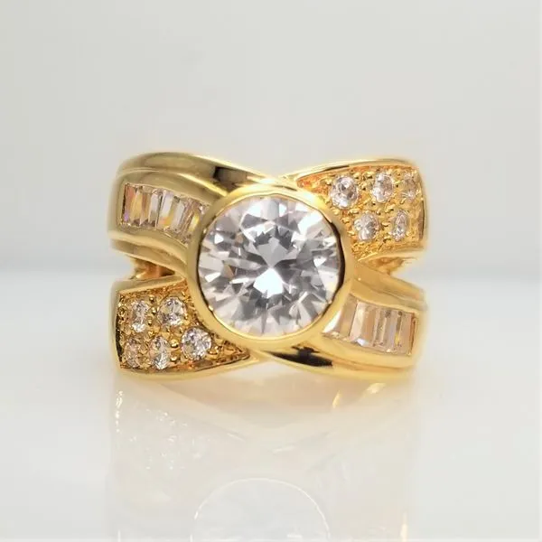 CZ Ring Yellow-Tone Sterling Silver Chipper's Jewelry Bonney Lake, WA