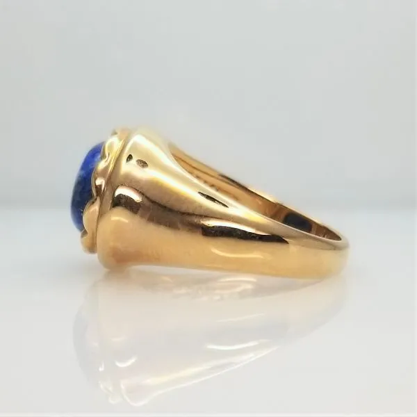 Yellow-Tone Sterling Silver Lapis Ring Image 2 Chipper's Jewelry Bonney Lake, WA