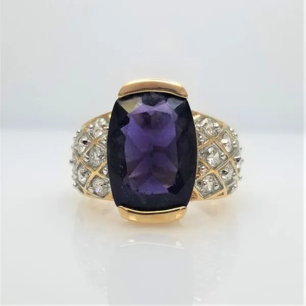 Purple Glass and Cubic Zirconia Ring Image 2 Chipper's Jewelry Bonney Lake, WA