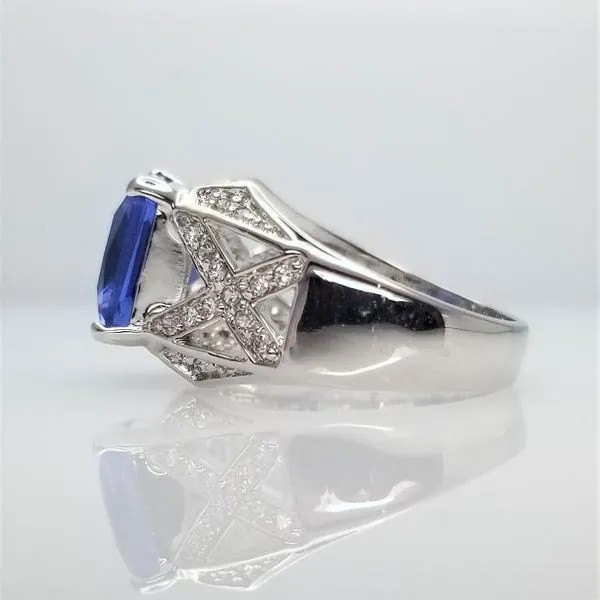 Sterling Silver Synthetic Sapphire Ring Image 2 Chipper's Jewelry Bonney Lake, WA