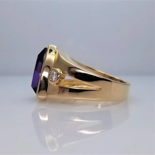 Imitation Amethyst and CZ Ring in Yellow-Tone Sterling Silver Image 2 Chipper's Jewelry Bonney Lake, WA