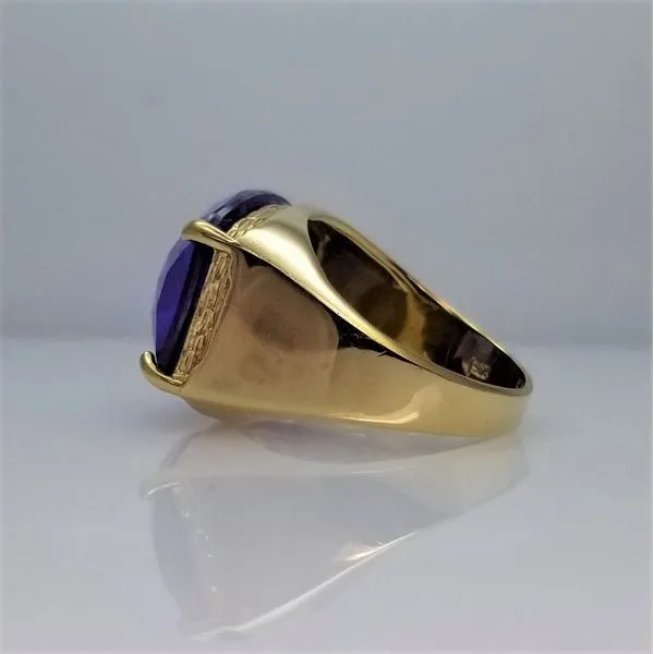Imitation Amethyst CZ Ring in Yellow-Tone Sterling Silver Image 2 Chipper's Jewelry Bonney Lake, WA
