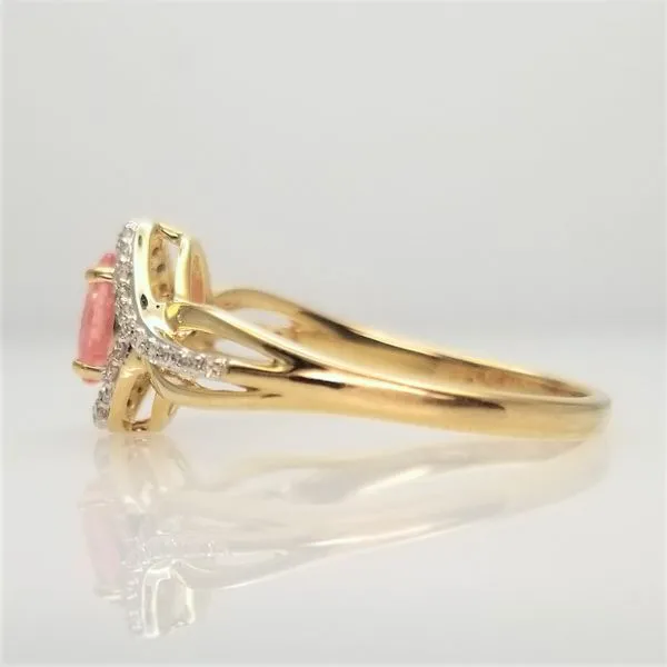 Oval Cut Pink Sapphire and Single Cut Diamond Ring Image 2 Chipper's Jewelry Bonney Lake, WA