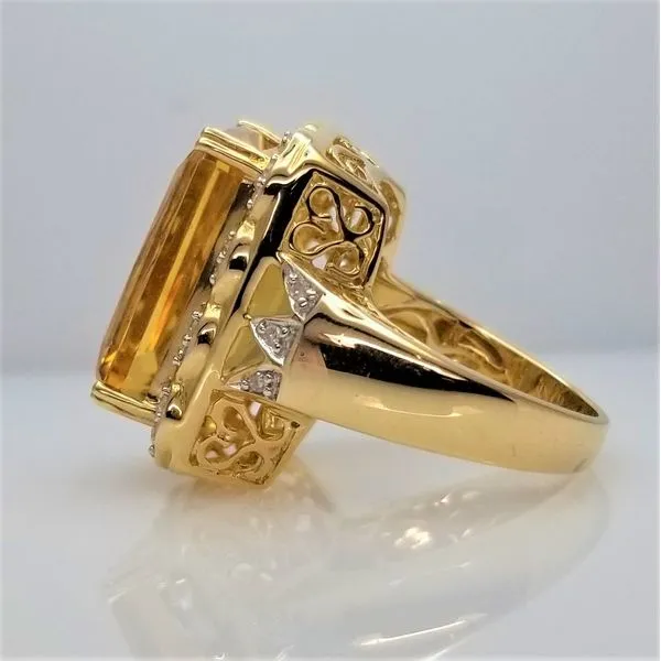 Heliodor and Diamond Ring in 14kt Yellow Gold Image 2 Chipper's Jewelry Bonney Lake, WA