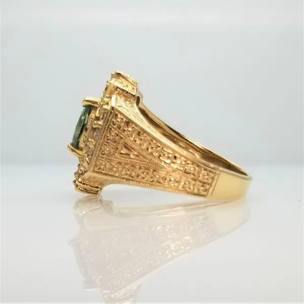 Oval Cut Mint Green Grossularite Garnet and Diamond Ring in 14kt Yellow Gold Image 2 Chipper's Jewelry Bonney Lake, WA