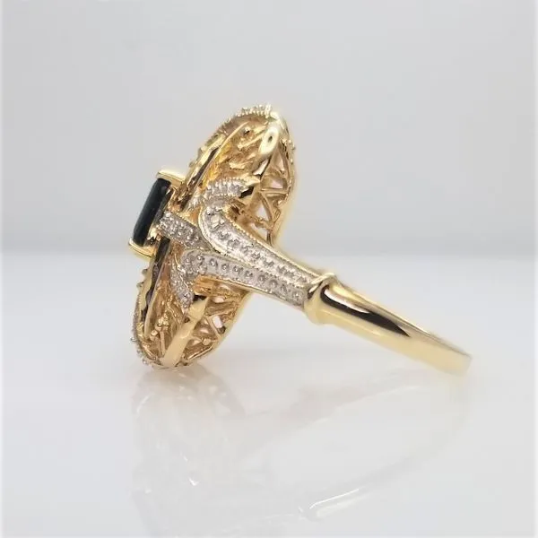 14kt Two-Tone Gold Sapphire Ring Image 2 Chipper's Jewelry Bonney Lake, WA