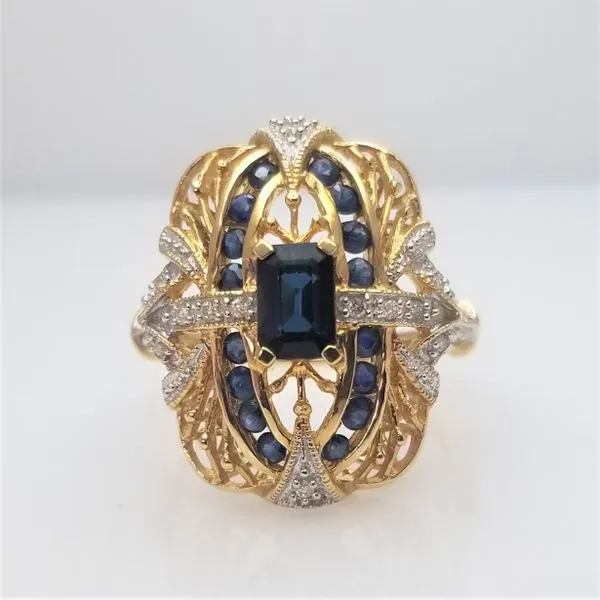 14kt Two-Tone Gold Sapphire Ring Chipper's Jewelry Bonney Lake, WA