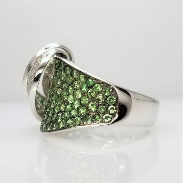 14kt White Gold Grossularite and Diamond Ring Image 2 Chipper's Jewelry Bonney Lake, WA