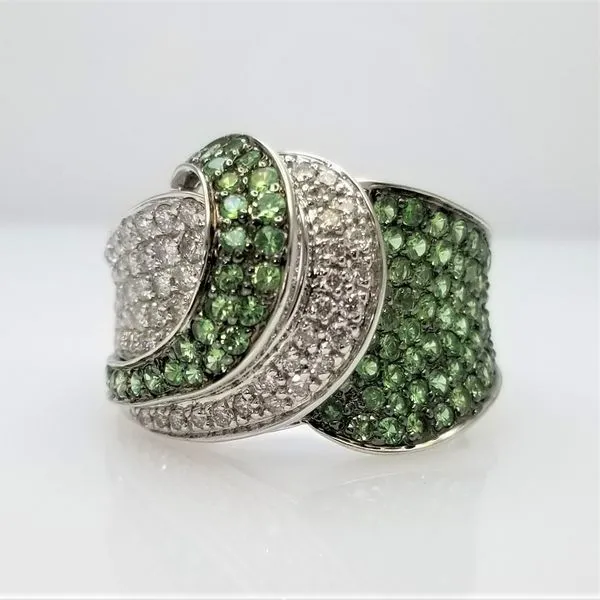 14kt White Gold Grossularite and Diamond Ring Chipper's Jewelry Bonney Lake, WA