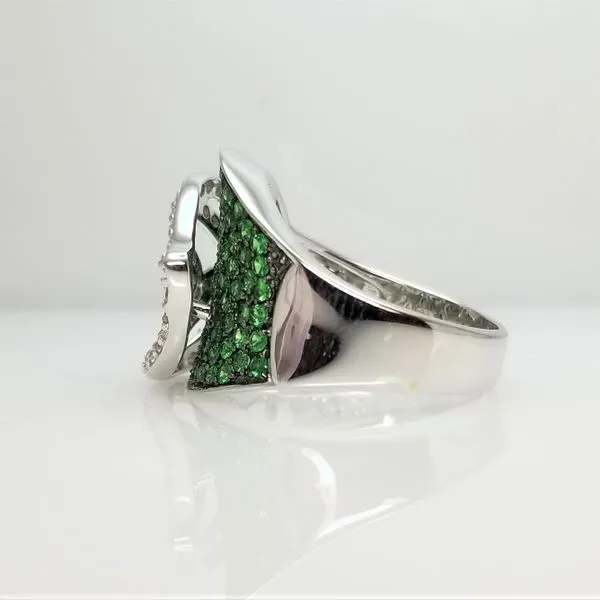 Tsavorite and Diamond Ring in 18kt White Gold Image 2 Chipper's Jewelry Bonney Lake, WA