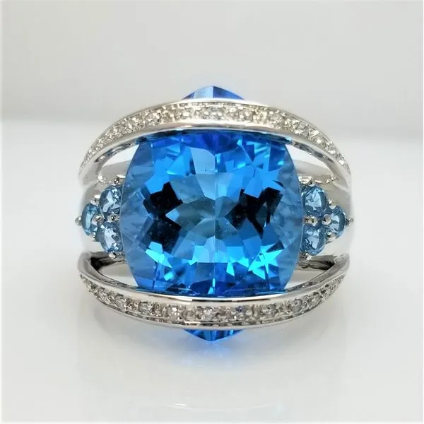 Swiss Blue and Sky Blue Topaz Ring in 14kt White Gold Chipper's Jewelry Bonney Lake, WA