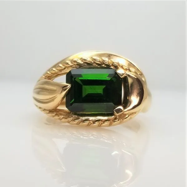 Green Tourmaline Ring in 14kt Yellow Gold Chipper's Jewelry Bonney Lake, WA