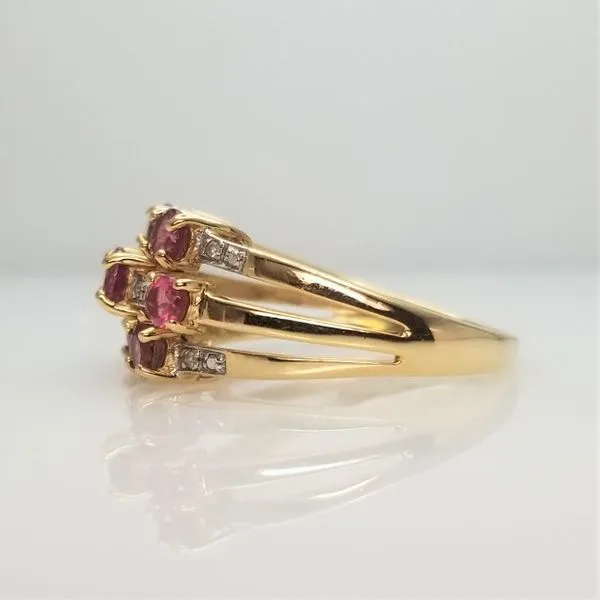 Pink Tourmaline Ring in 14kt Yellow Gold Image 2 Chipper's Jewelry Bonney Lake, WA