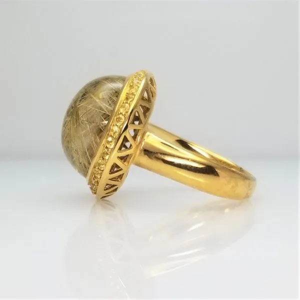18kt Yellow Gold Cabachon Golden Rhutilated Quartz Ring Image 2 Chipper's Jewelry Bonney Lake, WA
