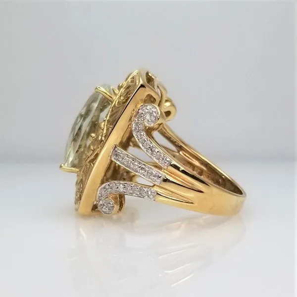 14kt Yellow Gold Aquamarine and Diamond Ring Image 2 Chipper's Jewelry Bonney Lake, WA