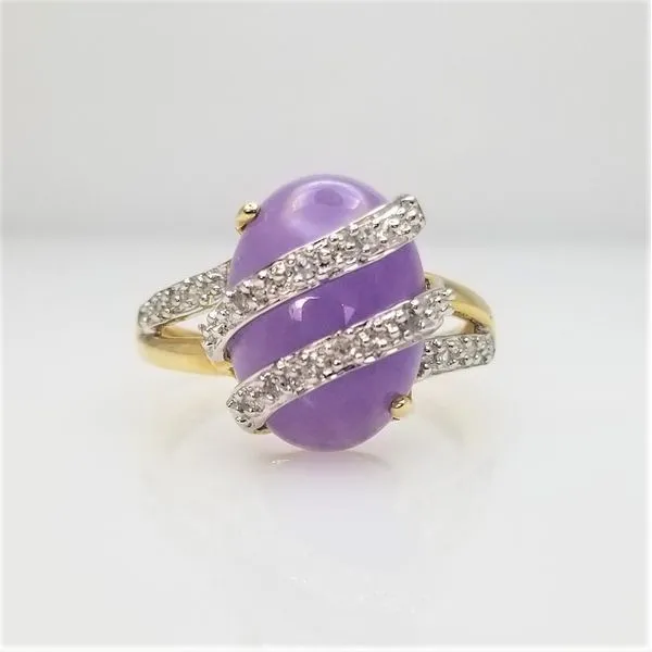 Lavender Jade and Diamond Ring Chipper's Jewelry Bonney Lake, WA