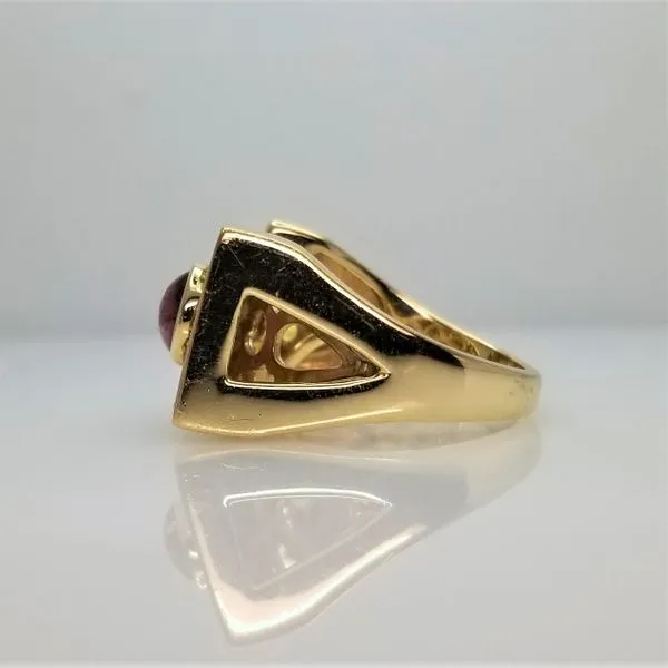 Cabachon Pink Tourmaline and Round Pink and Yellow Tourmaline Ring Image 2 Chipper's Jewelry Bonney Lake, WA