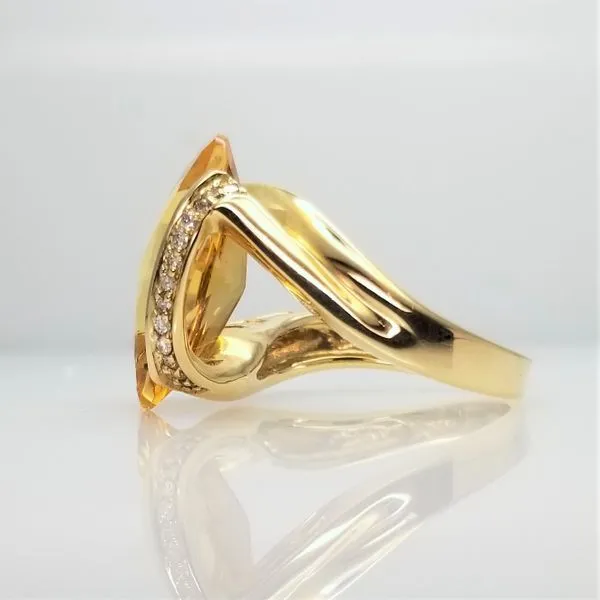 14Kt Yellow Citrine Imitation CZ and Diamond Ring Image 2 Chipper's Jewelry Bonney Lake, WA