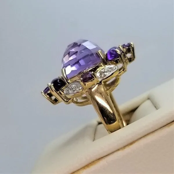 10Kt Yellow Amethyst and Diamond Ring Image 2 Chipper's Jewelry Bonney Lake, WA