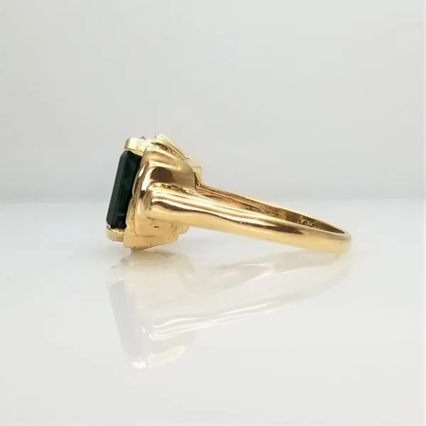 Synthetic Green Spinel Ring in 10K Yellow Gold Image 2 Chipper's Jewelry Bonney Lake, WA