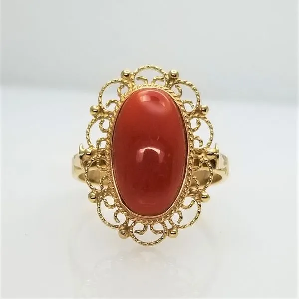 Coral Ring in 14Kt Yellow Gold Chipper's Jewelry Bonney Lake, WA