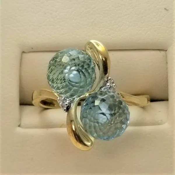 Blue Topaz and Diamond Ring in 14Kt Yellow Gold Chipper's Jewelry Bonney Lake, WA