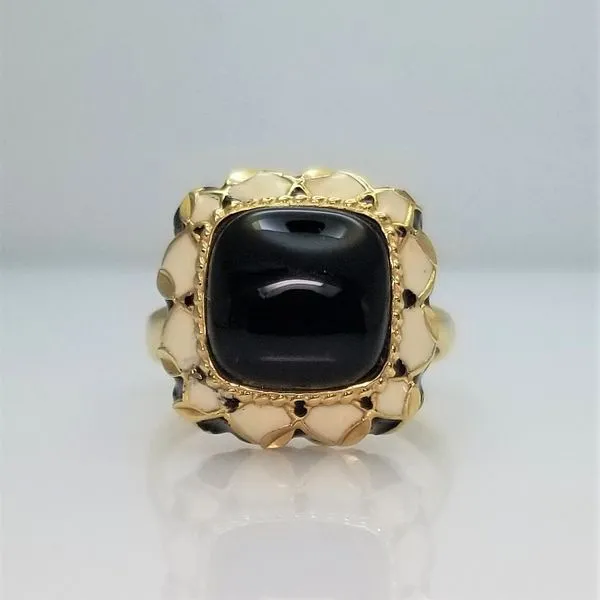 Onyx and Enamel Ring in 14K Yellow Gold Chipper's Jewelry Bonney Lake, WA