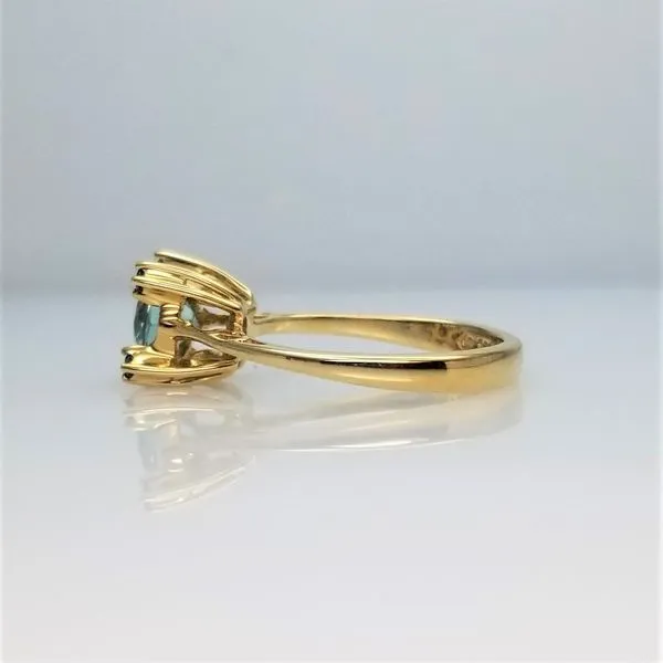 Blue Zircon and Blue Diamond Ring in 14K Rose Gold Image 2 Chipper's Jewelry Bonney Lake, WA