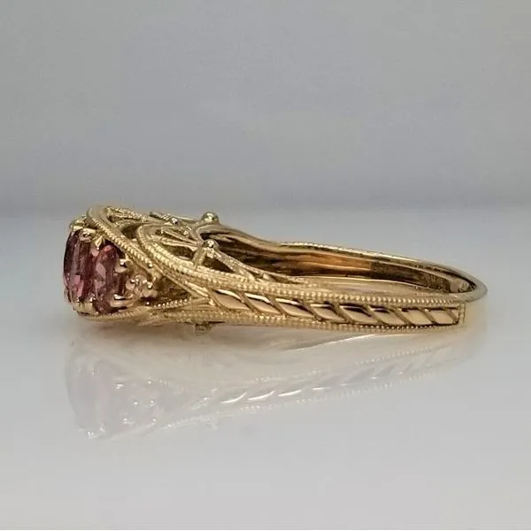 14K Yellow Gold Oval Cut Padparadscha Sapphire Ring Image 2 Chipper's Jewelry Bonney Lake, WA