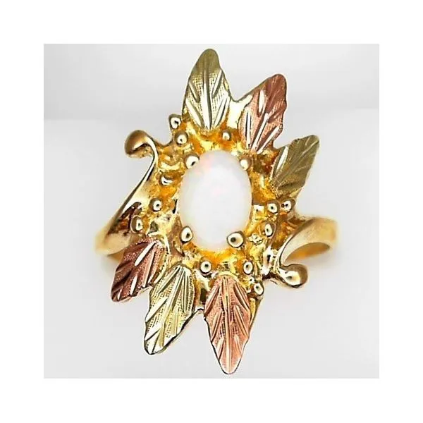 10K Yellow Gold Lab Grown Opal Ring Chipper's Jewelry Bonney Lake, WA