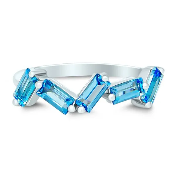 Sterling Silver Ring with Blue Topaz Baguettes Chipper's Jewelry Bonney Lake, WA