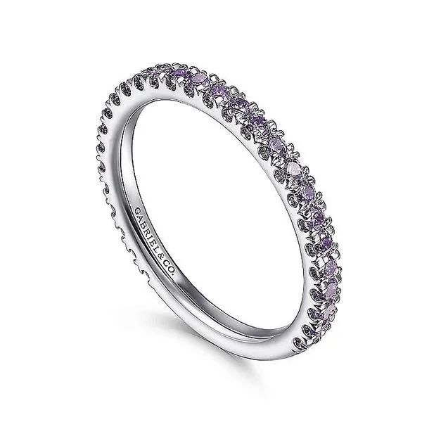 14K White Gold Amethyst Stackable Ring Image 3 Chipper's Jewelry Bonney Lake, WA