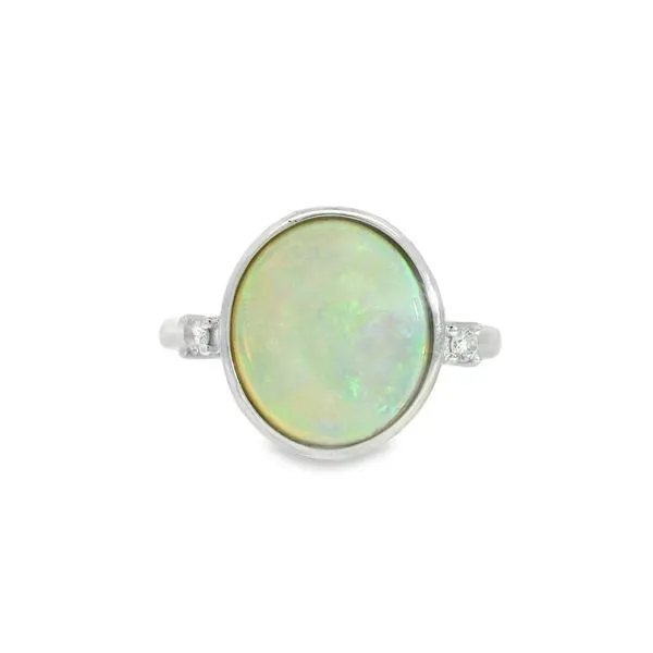 14K White Gold Oval Opal Ring Chipper's Jewelry Bonney Lake, WA