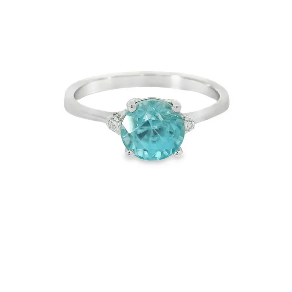 14K White Gold Blue Zircon Ring Chipper's Jewelry Bonney Lake, WA