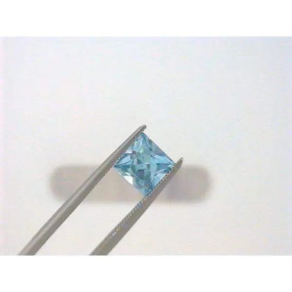 14K White Gold Blue Zircon Princess Cut Ring Image 2 Chipper's Jewelry Bonney Lake, WA